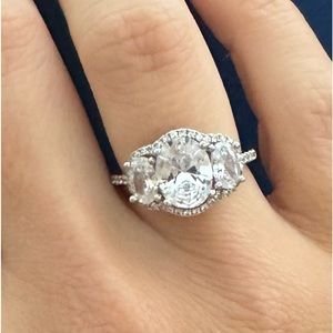 Vintage Sterling Silver 3 Stone Ring